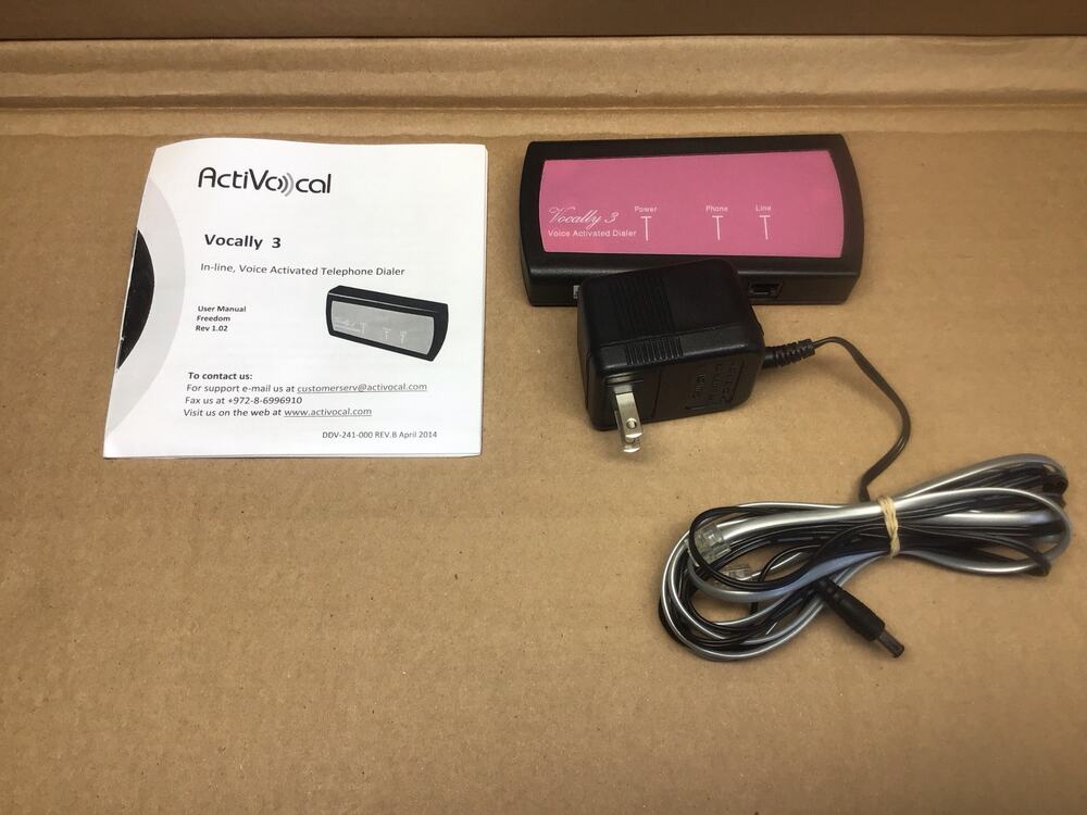 ActiVocal Vocally 3 Voice Activated Phone Dialer Low Vision Blind Power Tested